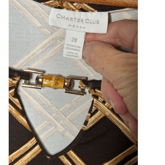 NWT Charter Club Woman Top, 2X, Quarter Sleeves - Picture 3 of 5